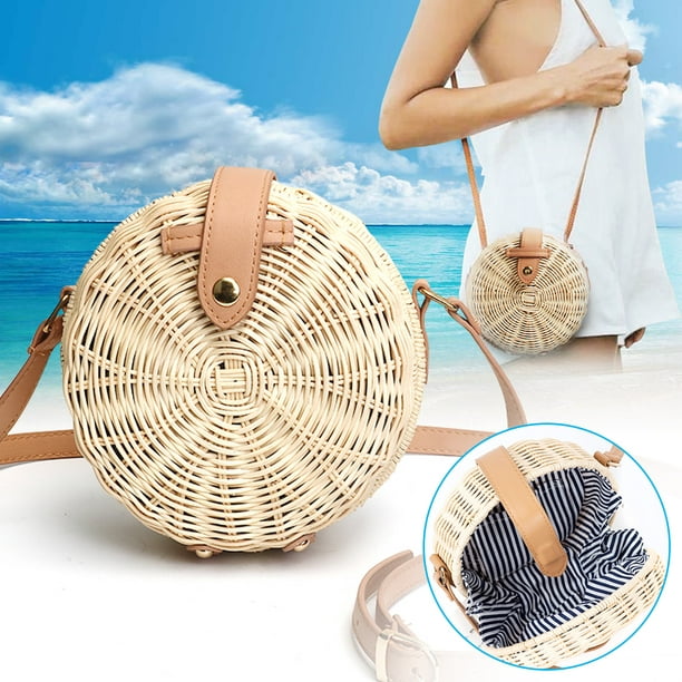 Women Bamboo Bags Bohemian Female Summer Beach Handbag Lady Basket Rattan tote